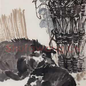 1963年 郭味蕖《午梦》国画花鸟兼工带写作品图片鉴赏