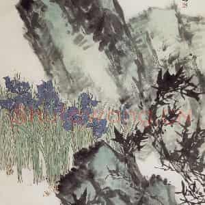 1963年 郭味蕖《春渚》国画花鸟兼工带写作品图片鉴赏