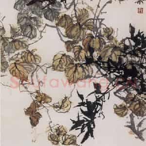 1964年 郭味蕖《清霜时节》国画花鸟写意作品图片鉴赏
