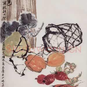 1964年 郭味蕖《霜色》国画花鸟写意作品图片鉴赏