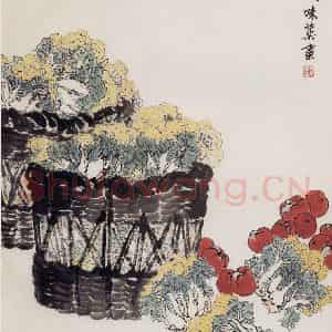 1964年 郭味蕖《蔬香》国画花鸟兼工带写作品图片鉴赏