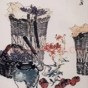 1964年 郭味蕖《秋熟》国画花鸟写意作品图片鉴赏