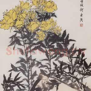 1964年 郭味蕖《凉月》国画花鸟兼工带写作品图片鉴赏