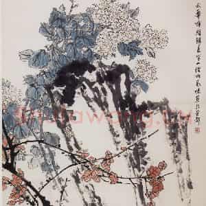1964年 郭味蕖《凉露》国画花鸟兼工带写作品图片鉴赏