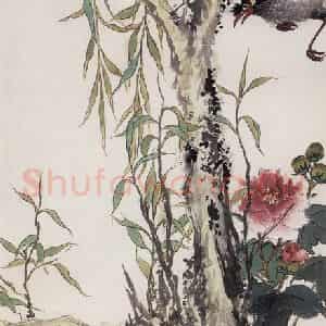 40年代 郭味蕖《秋晨》国画花鸟兼工带写作品图片鉴赏