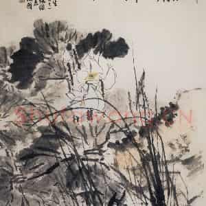 1965年 郭味蕖《白荷》国画花鸟写意作品图片鉴赏