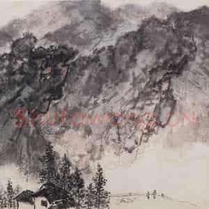 1961年 郭味蕖《暮色苍茫》国画山水写意作品图片鉴赏
