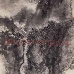 1962年 郭味蕖《巨灵鬼斧》国画山水写意作品图片鉴赏