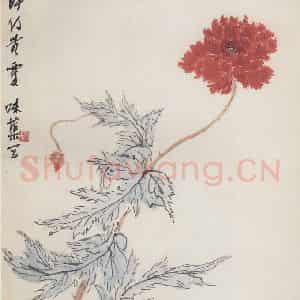 1952年 郭味蕖《绰约无双》国画花鸟兼工带写作品图片鉴赏