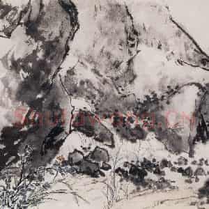 1963年 郭味蕖《雨后》国画山水写意作品图片鉴赏