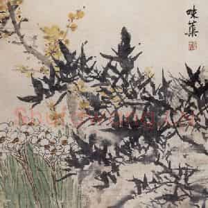 1955年 郭味蕖《四皓图》国画花鸟写意作品图片鉴赏