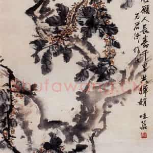 1956年 郭味蕖《月桂图》国画花鸟写意作品图片鉴赏