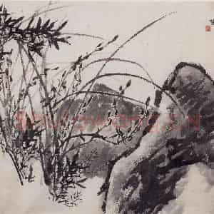 1956年 郭味蕖《潇湘烟雨》国画花鸟写意作品图片鉴赏