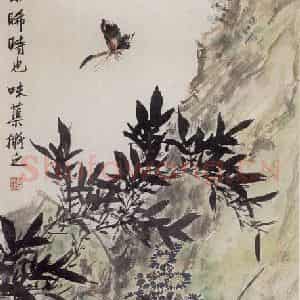 1958年 郭味蕖《白露未晞》国画花鸟写意作品图片鉴赏