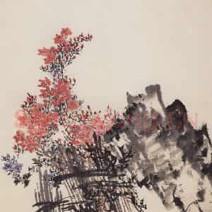 1960年 郭味蕖《太湖杜鹃》国画花鸟写意作品图片鉴赏