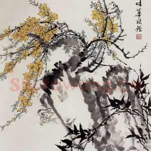 1960年 郭味蕖《浅春》国画花鸟写意作品图片鉴赏