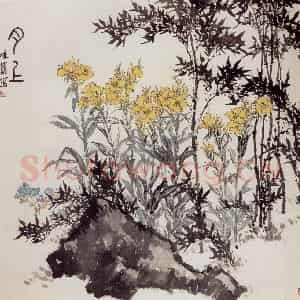 1961年 郭味蕖《月上》国画花鸟兼工带写作品图片鉴赏