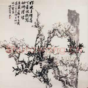 1962年 郭味蕖《玉兰》国画花鸟兼工带写作品图片鉴赏