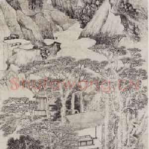 明代 文征明《山水图轴》国画山水作品图片鉴赏