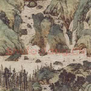 明代 文征明《万壑争流图轴》国画山水作品图片鉴赏