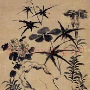 明代 文征明《秋花图轴》国画山水作品图片鉴赏
