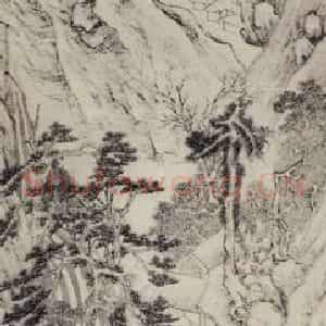 明代 文征明《绿荫清话图轴》国画山水作品图片鉴赏
