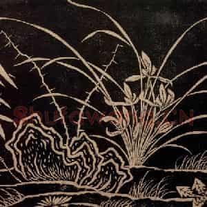 明代 文征明《临赵孟頫兰石图卷》国画山水作品图片鉴赏