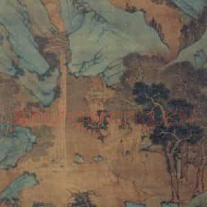 明代 文征明《李白诗意山水图轴》国画山水作品图片鉴赏