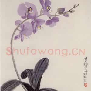 1997年 萧淑芳《蝴蝶兰》国画花鸟作品图片鉴赏