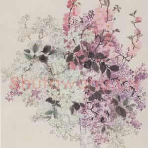 60年代 萧淑芳《丁香》国画花鸟作品图片鉴赏