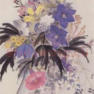 60年代 萧淑芳《瓶山花》国画花鸟作品图片鉴赏