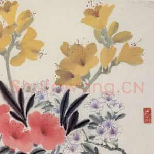 1978年 萧淑芳《山花烂漫》国画花鸟作品图片鉴赏