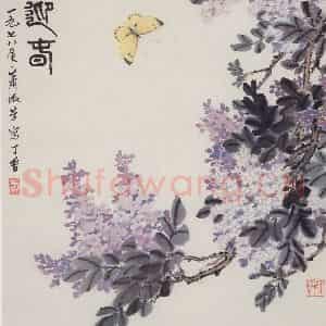 1978年 萧淑芳《迎春》国画花鸟作品图片鉴赏
