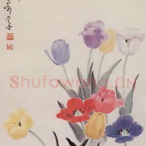 1977年 萧淑芳《多彩》国画花鸟作品图片鉴赏
