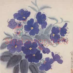 80年代 萧淑芳《澳洲山花》国画花鸟作品图片鉴赏