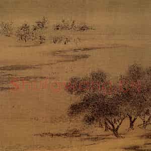北宋 惠崇《沙汀丛树图》国画山水作品图片鉴赏