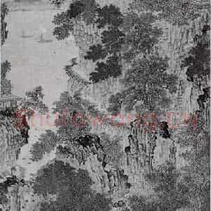 五代 关仝《蜀山栈道图》国画山水作品图片鉴赏