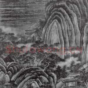 五代 董源《夏山欲雨图》国画山水作品图片鉴赏