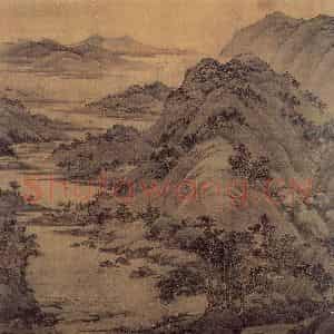 五代 董源《龙袖骄民图》国画山水作品图片鉴赏