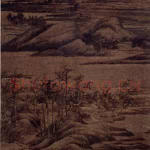 五代 董源《寒林重汀图》国画山水作品图片鉴赏