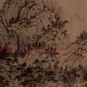 五代 巨然《山居图》国画山水作品图片鉴赏