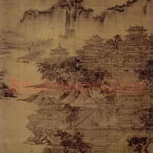 北宋 郭忠恕《明皇避暑宫图》国画山水作品图片鉴赏