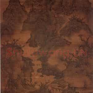 五代 关仝《关山行旅图》国画山水作品图片鉴赏