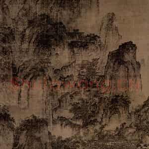 北宋 燕文贵《溪山楼观图》国画山水作品图片鉴赏