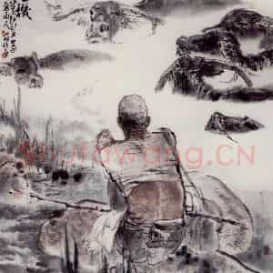 1980年 吴山明《生机》国画综合作品图片鉴赏