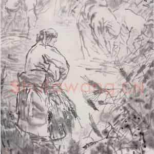 2003年 吴山明《青稞地》国画综合作品图片鉴赏
