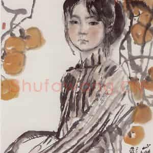 1979年 吴山明《蒙山娃》国画综合作品图片鉴赏