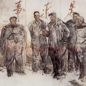 1981年 吴山明《延安五老》国画人物作品图片鉴赏