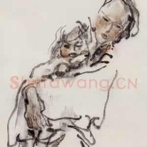 1983年 吴山明《姐妹情》国画人物作品图片鉴赏
