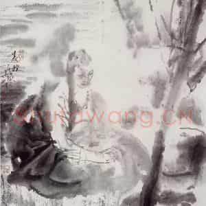 1986年 吴山明《晨炊》国画综合作品图片鉴赏